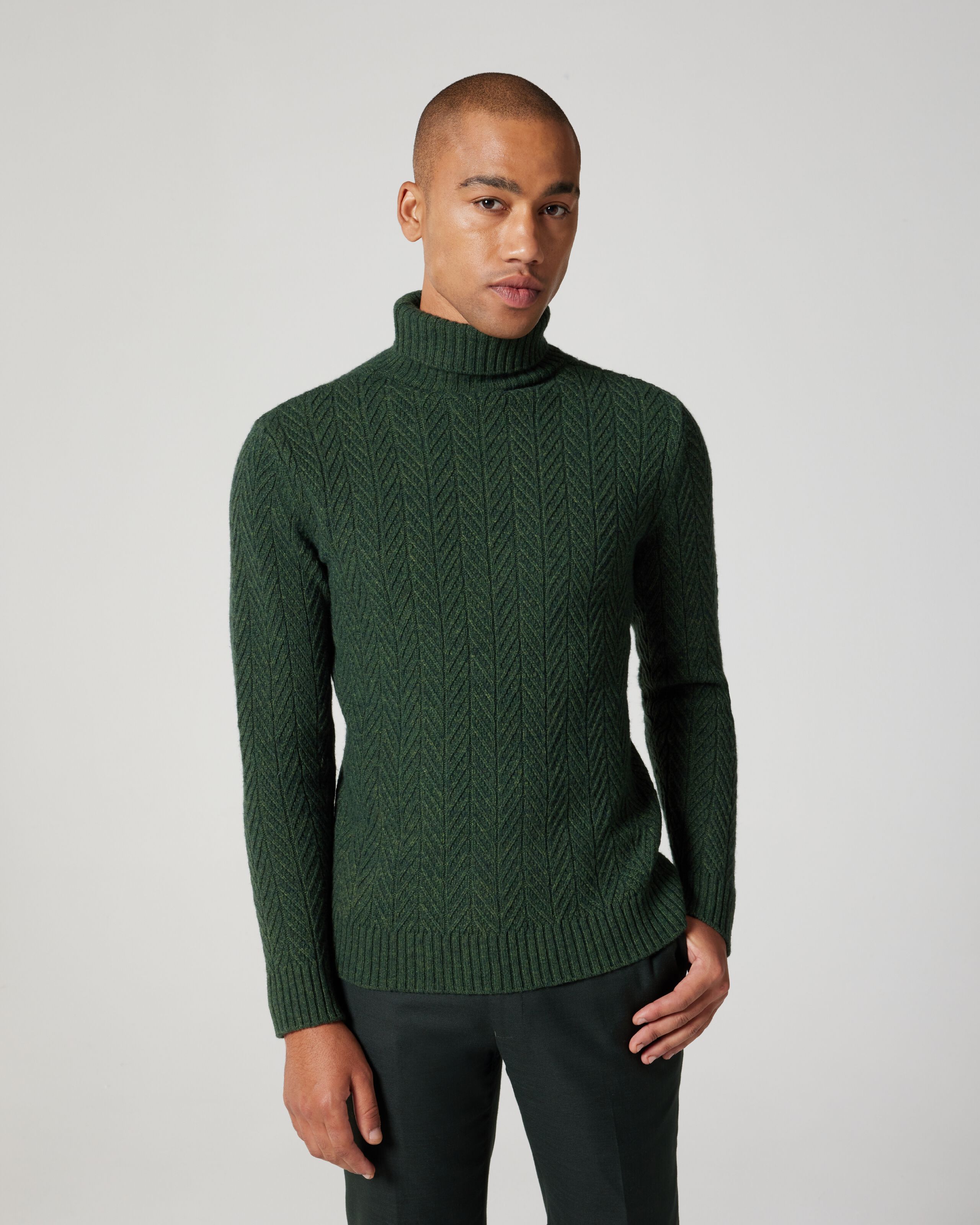 Thick roll neck jumper hot sale mens